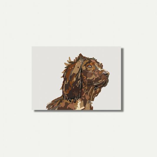 Cocker Spaniel Illustration Art Print – A5 (Chocolate Brown)