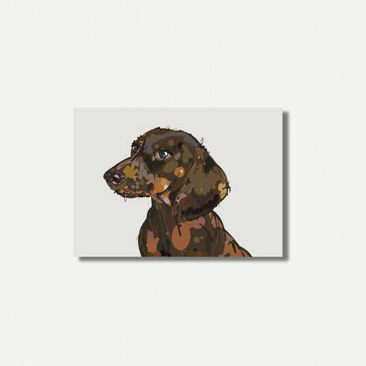 Dachshund Dog Illustration Art Print – A5 (Chocolate Brown)
