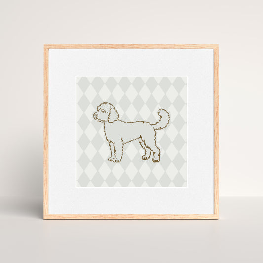 Fluffy & Fabulous Dog - 6x6 Mounted Mini Print