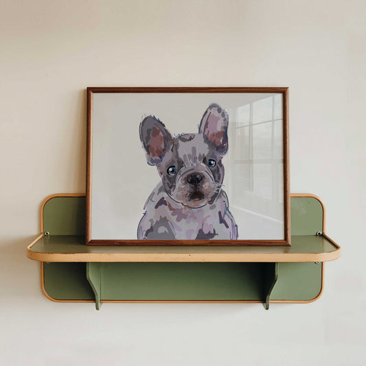 French Bulldog Illustration Art Print – A5 (Fawn Beige)