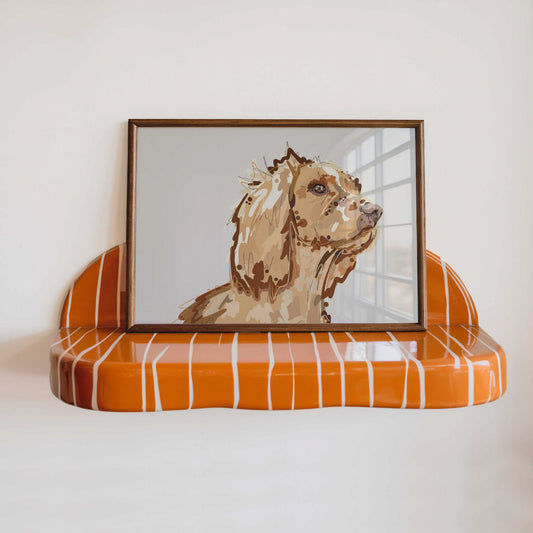 Cocker Spaniel Illustration Art Print – A5 (Golden Red)