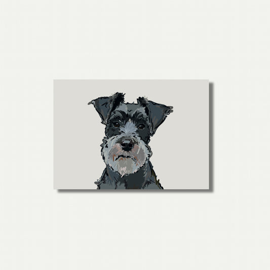 Schnauzer Art Print – A5 (Black Grey)