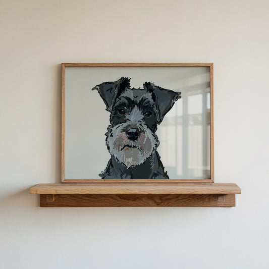 Schnauzer Art Print – A5 (Black Grey)