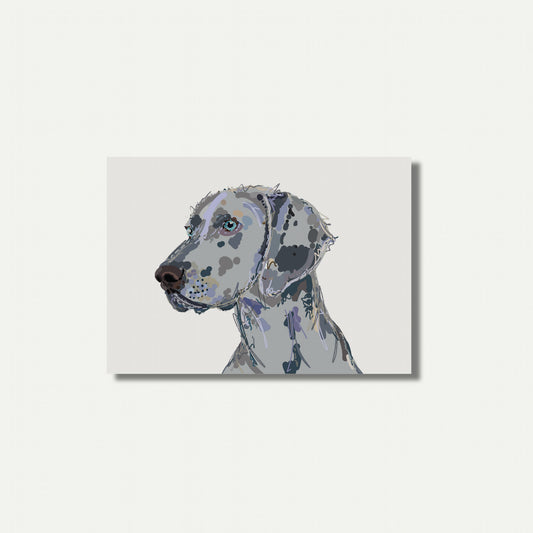 Weimaraner Art Print – A5 (Grey)