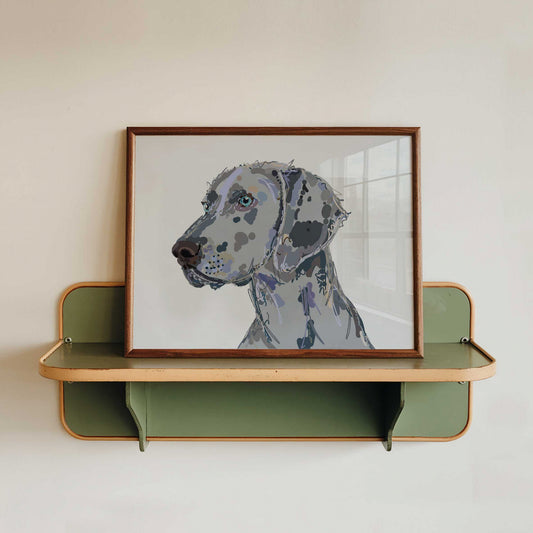 Weimaraner Art Print – A5 (Grey)