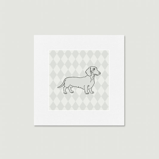 Dapper Dog - 6x6 Mounted Mini Print