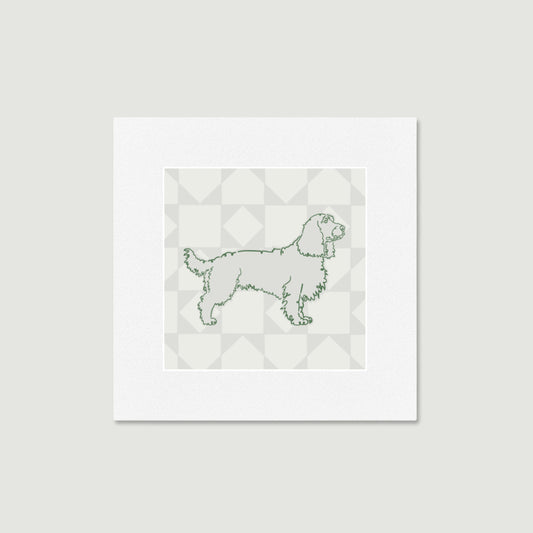 Tail Wagger - 6x6 Mounted Mini Print