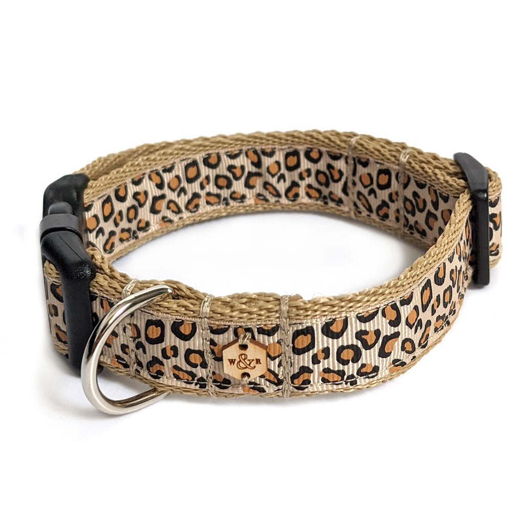 Wren & Rye Caramel Latte Leopard Print Dog Collar