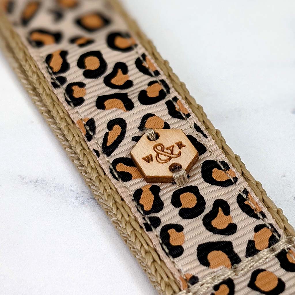 Wren & Rye Caramel Latte Leopard Print Dog Lead