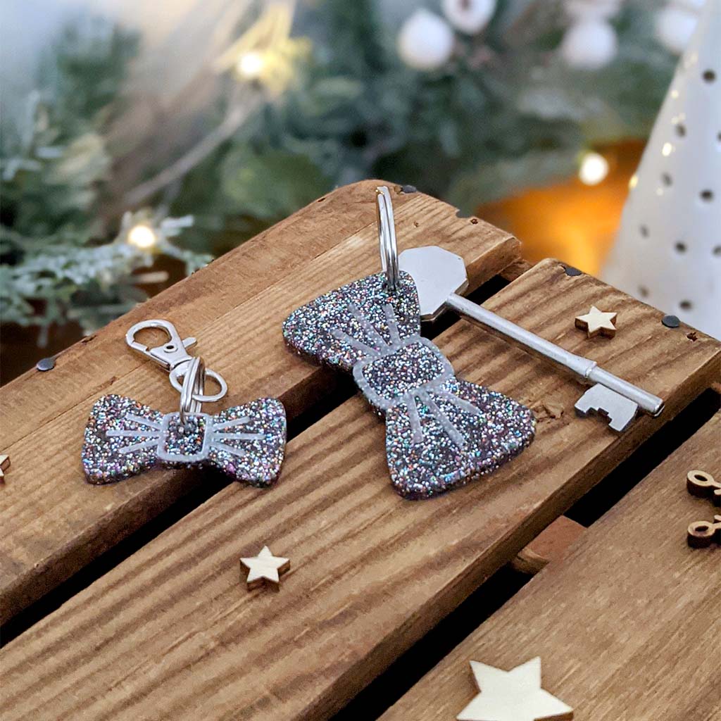Wren & Rye Disco Rainbow Pooch & Pooch Parent BowDangle Set