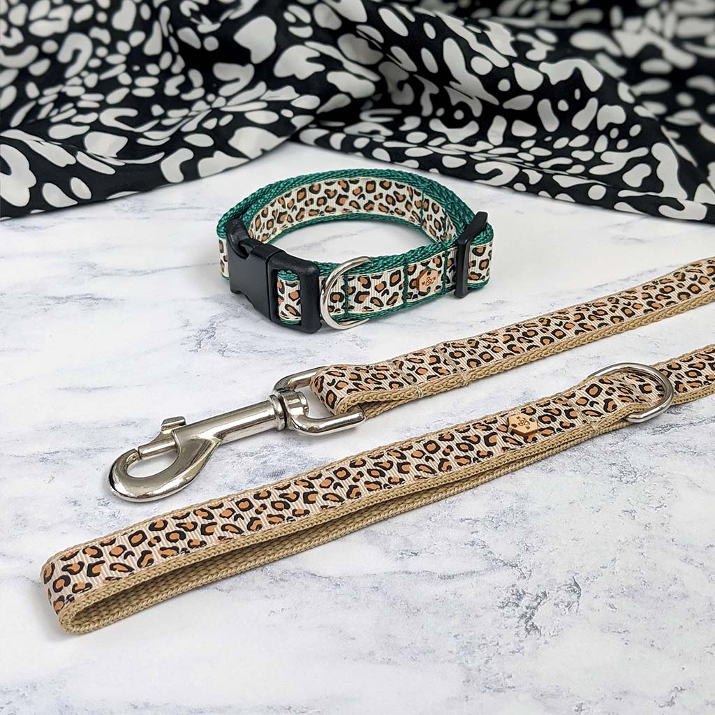Wren & Rye Forest Fir Leopard Print Dog Collar