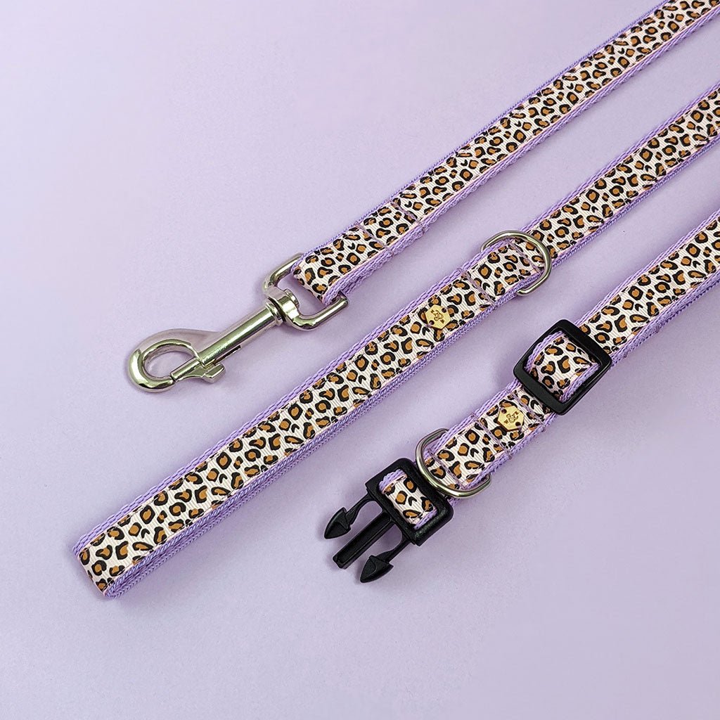 Wren & Rye Parma Violet Leopard Print Dog Lead