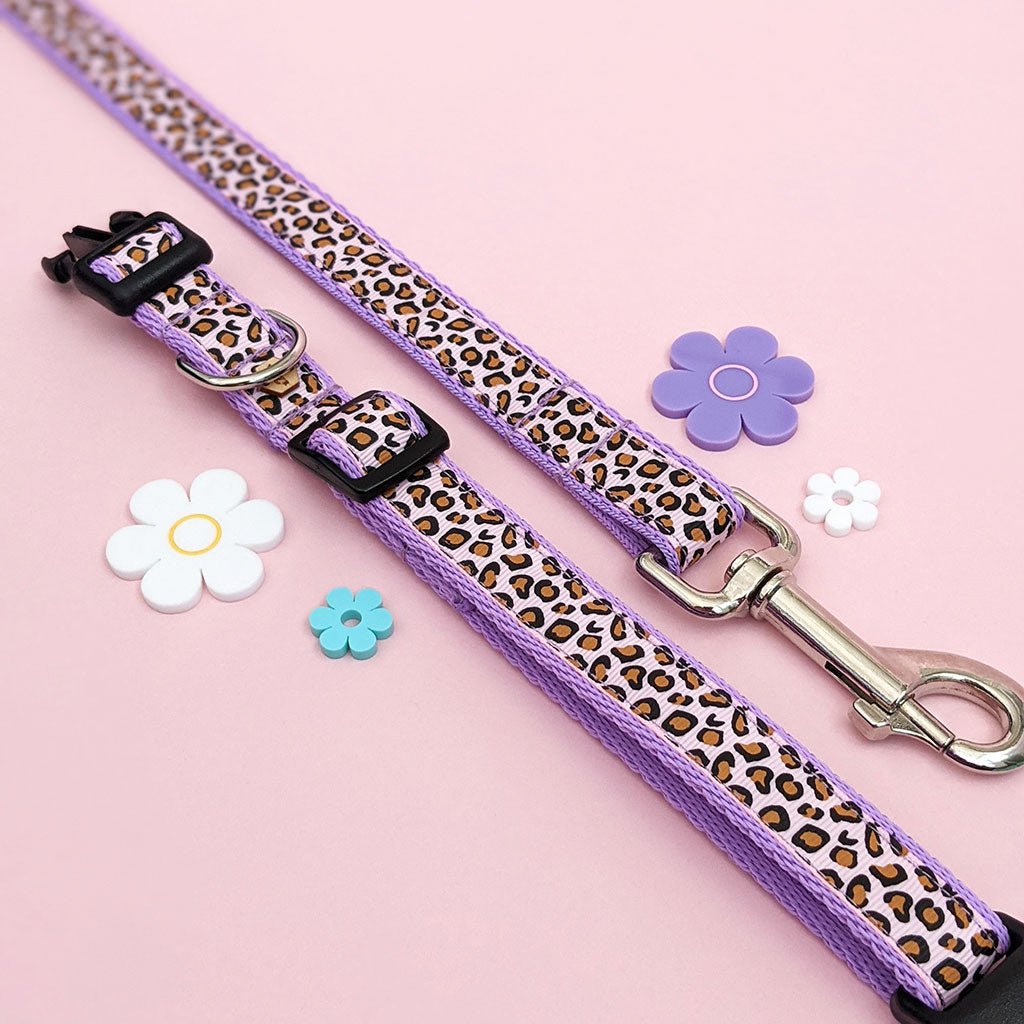 Wren & Rye Parma Violet Leopard Print Dog Lead