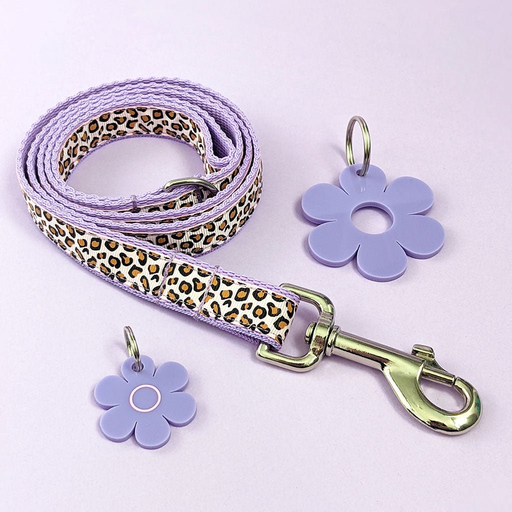 Wren & Rye Parma Violet Leopard Print Dog Lead