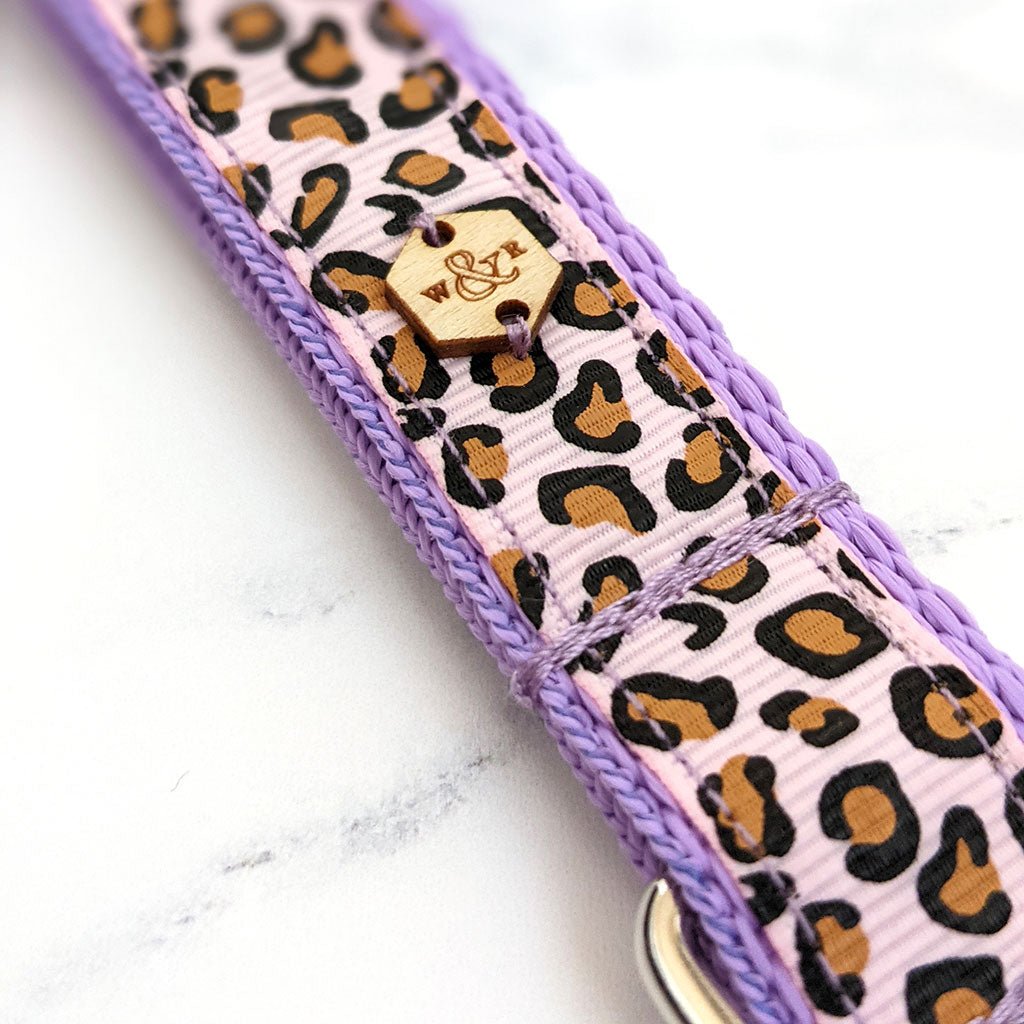 Wren & Rye Parma Violet Leopard Print Dog Lead