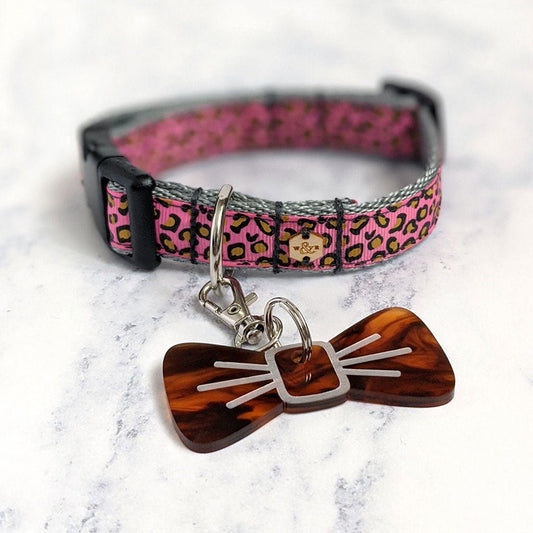 Wren & Rye Pink Leopard Print Dog Collar