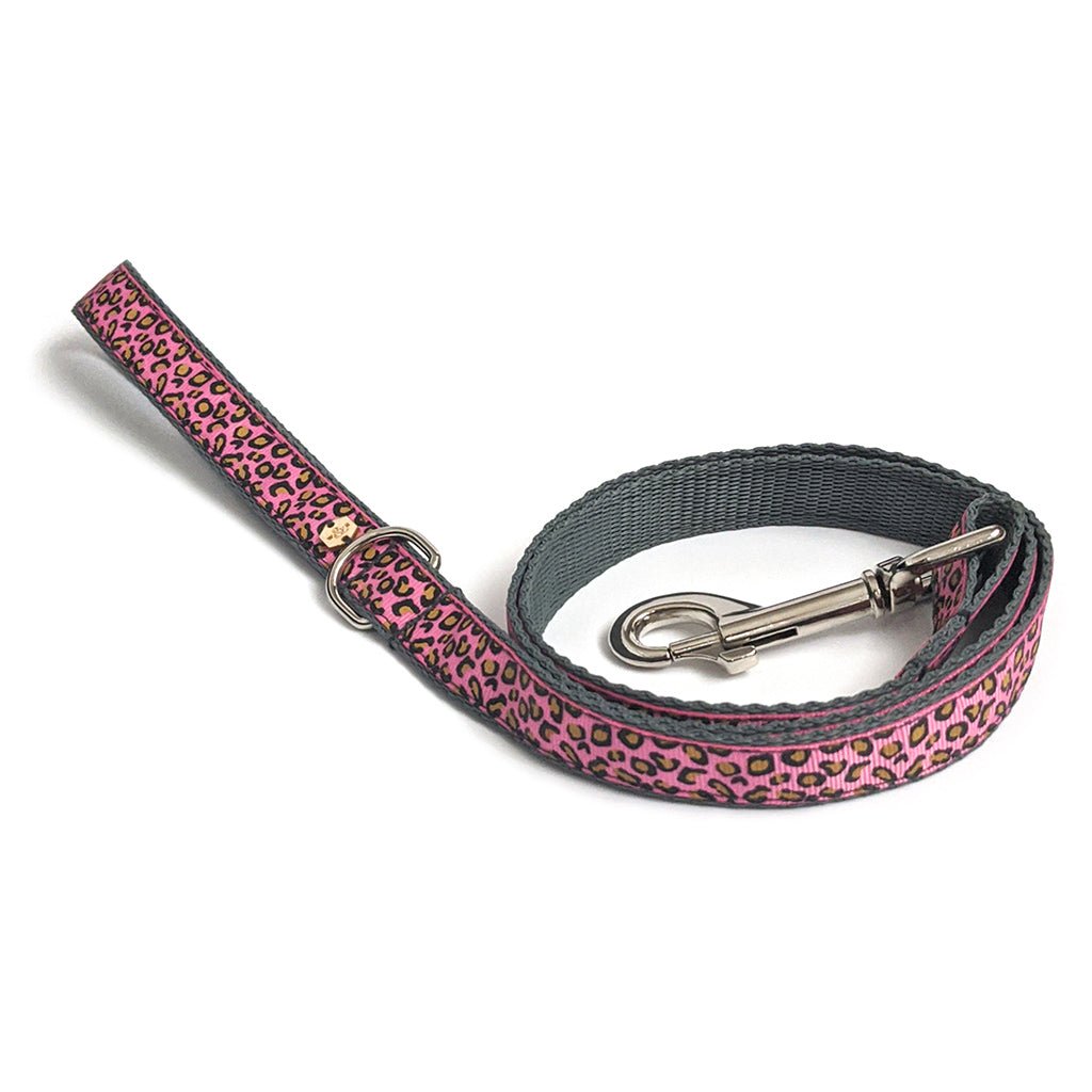 Wren & Rye Pink Leopard Print Dog Lead