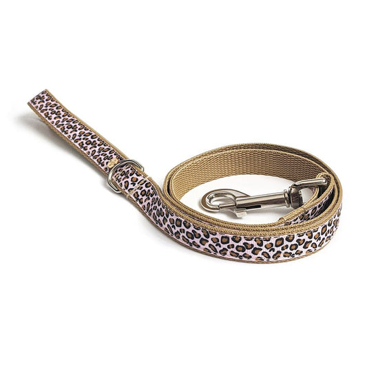 Wren & Rye Raspberry Cream Leopard Print Dog Lead