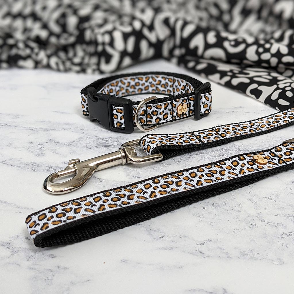 Wren & Rye Snow Leopard Print Dog Collar