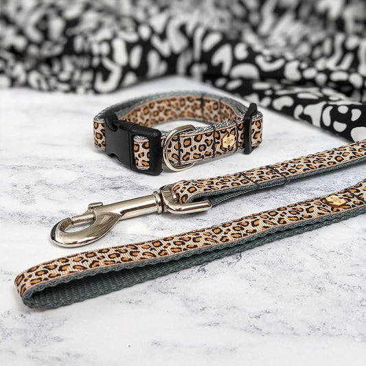 Wren & Rye Tan Leopard Print Dog Lead