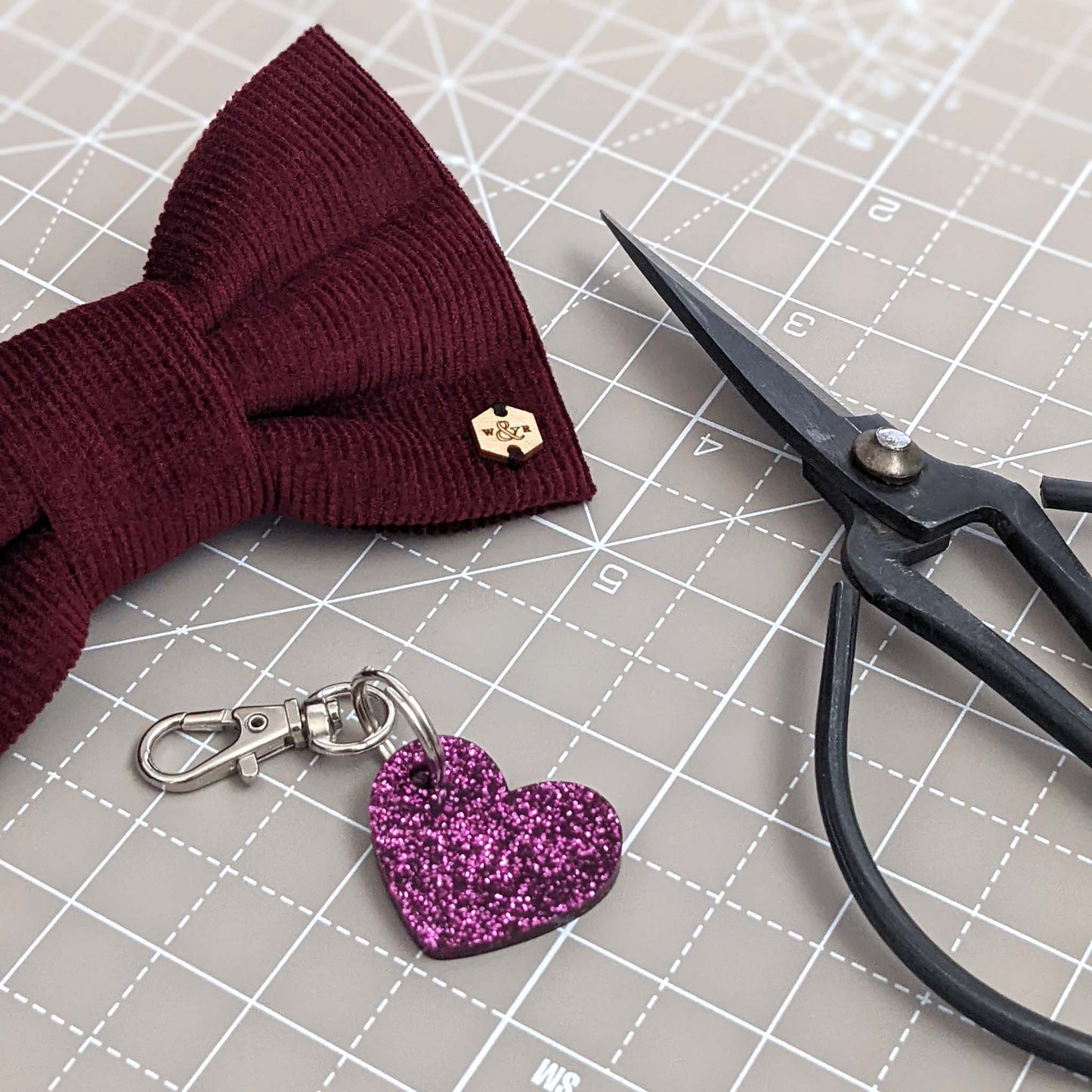 Wren & Rye Wine Corduroy Dog Bow Tie