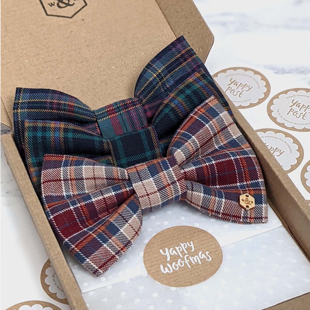 Wren & Rye Winter Tartan Dog Bow Tie