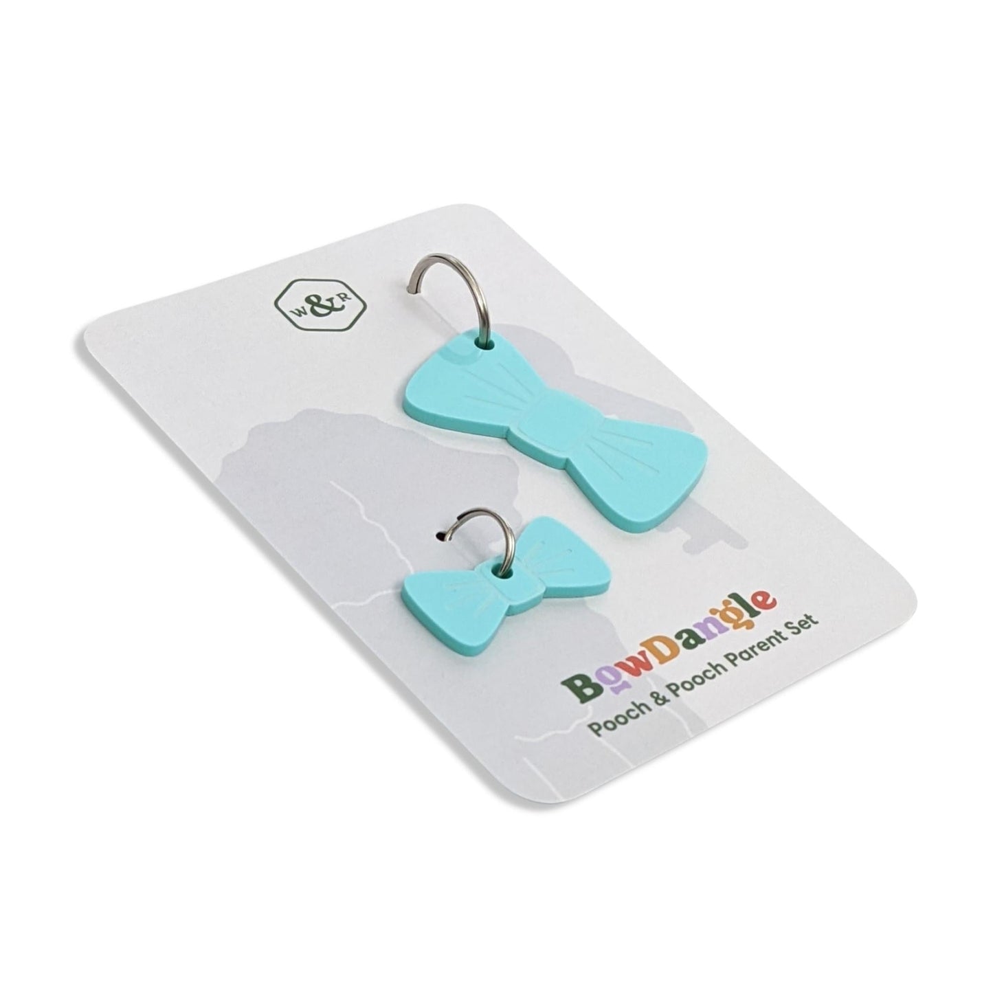 Wren & Rye Aqua Splash Pooch & Pooch Parent BowDangle Set