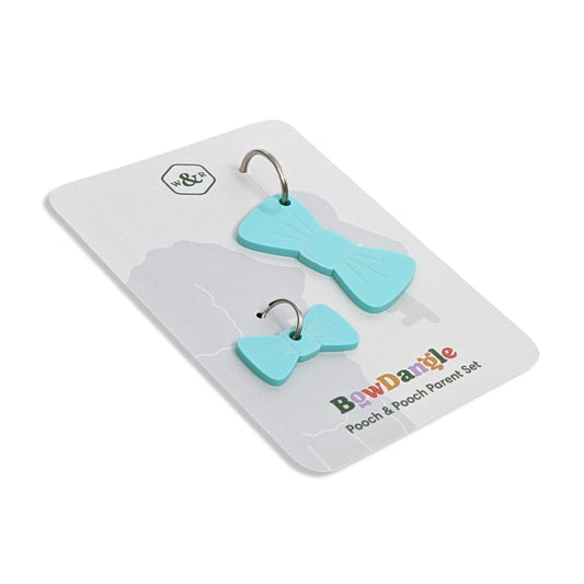 Wren & Rye Aqua Splash Pooch & Pooch Parent BowDangle Set