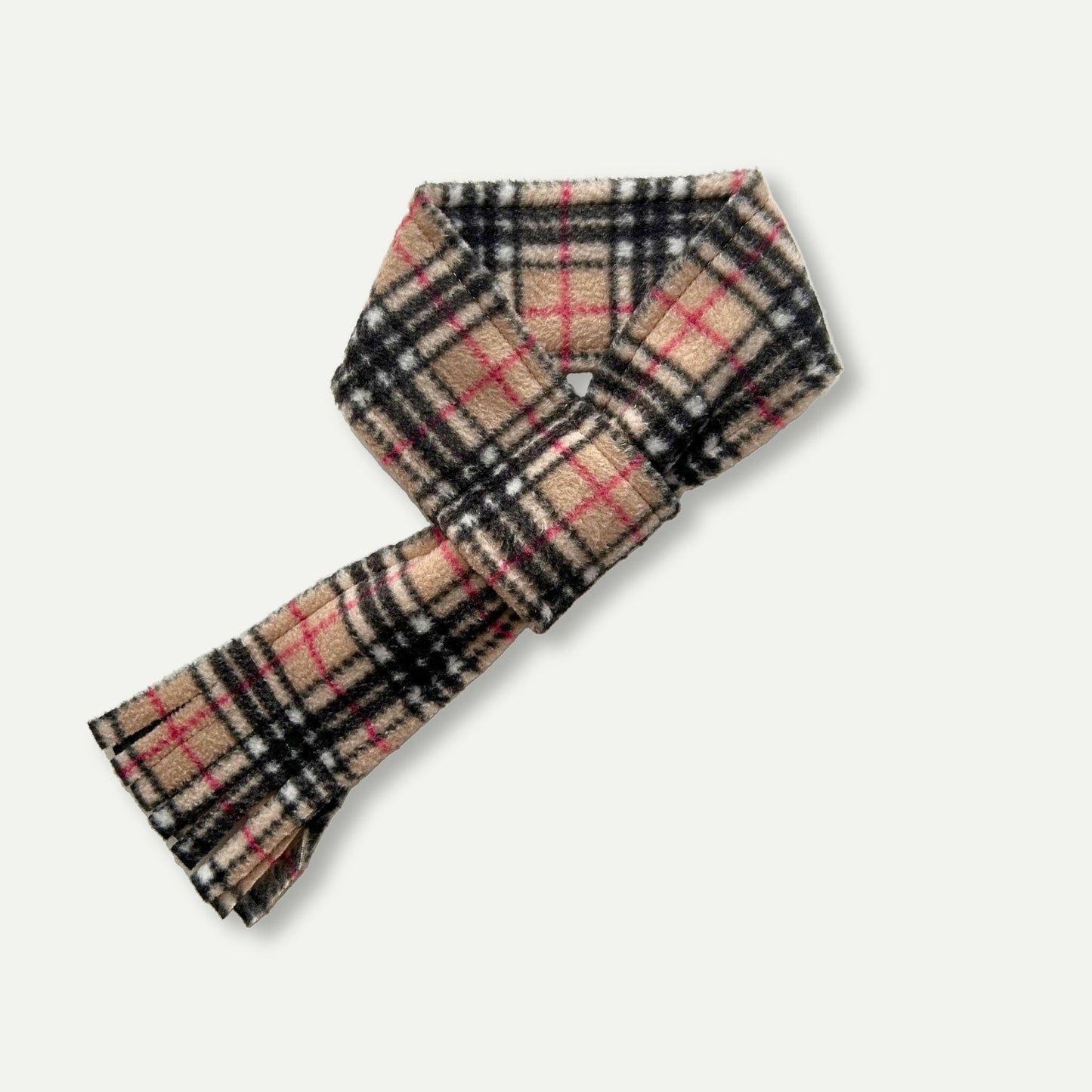 Wren & Rye Beige Highland Tartan Fleece Pet Scarf