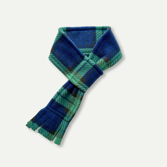 Wren & Rye Blue & Green Clifton Highland Tartan Fleece Pet Scarf