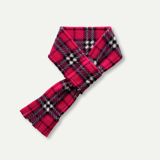 Wren & Rye Cerise Pink Highland Tartan Fleece Pet Scarf