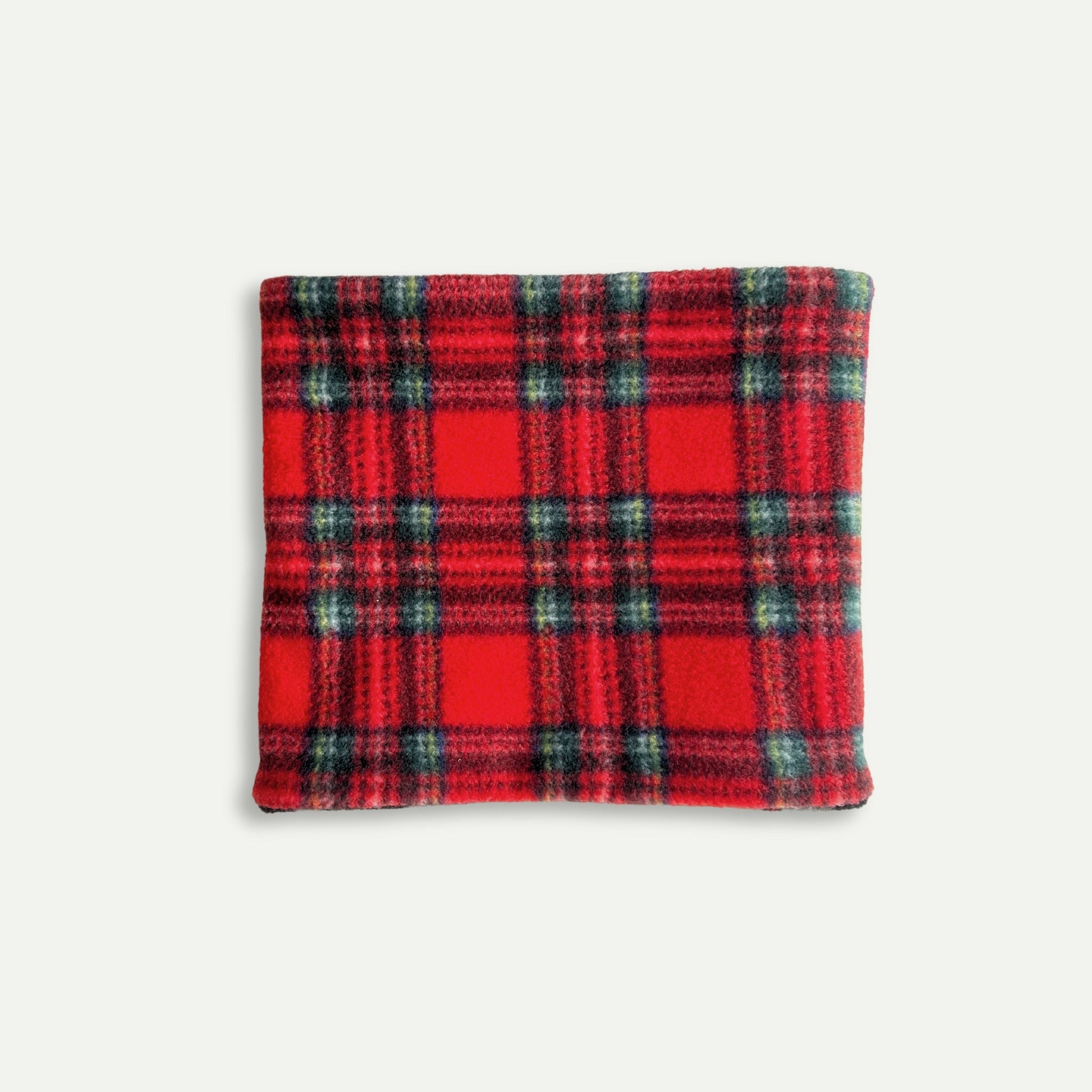 Wren & Rye Classic Red & Black Tartan Reversible Fleece Pet Snood