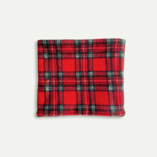 Wren & Rye Classic Red & Black Tartan Reversible Fleece Pet Snood