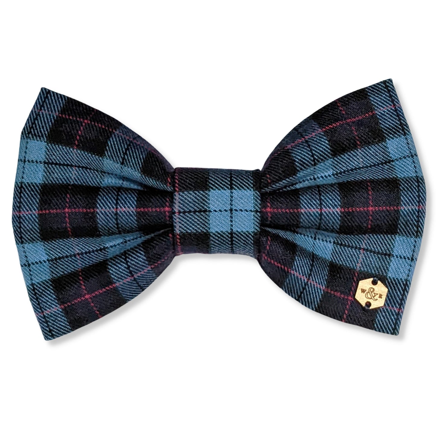 Wren & Rye Dark Blue Tartan Dog Bow Tie