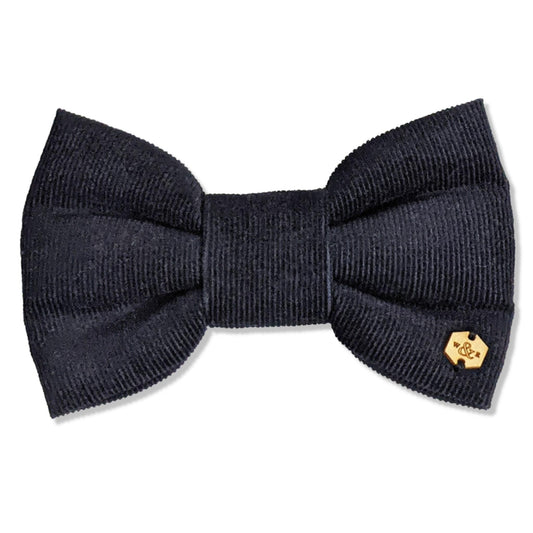 Wren & Rye Deep Navy Corduroy Dog Bow Tie