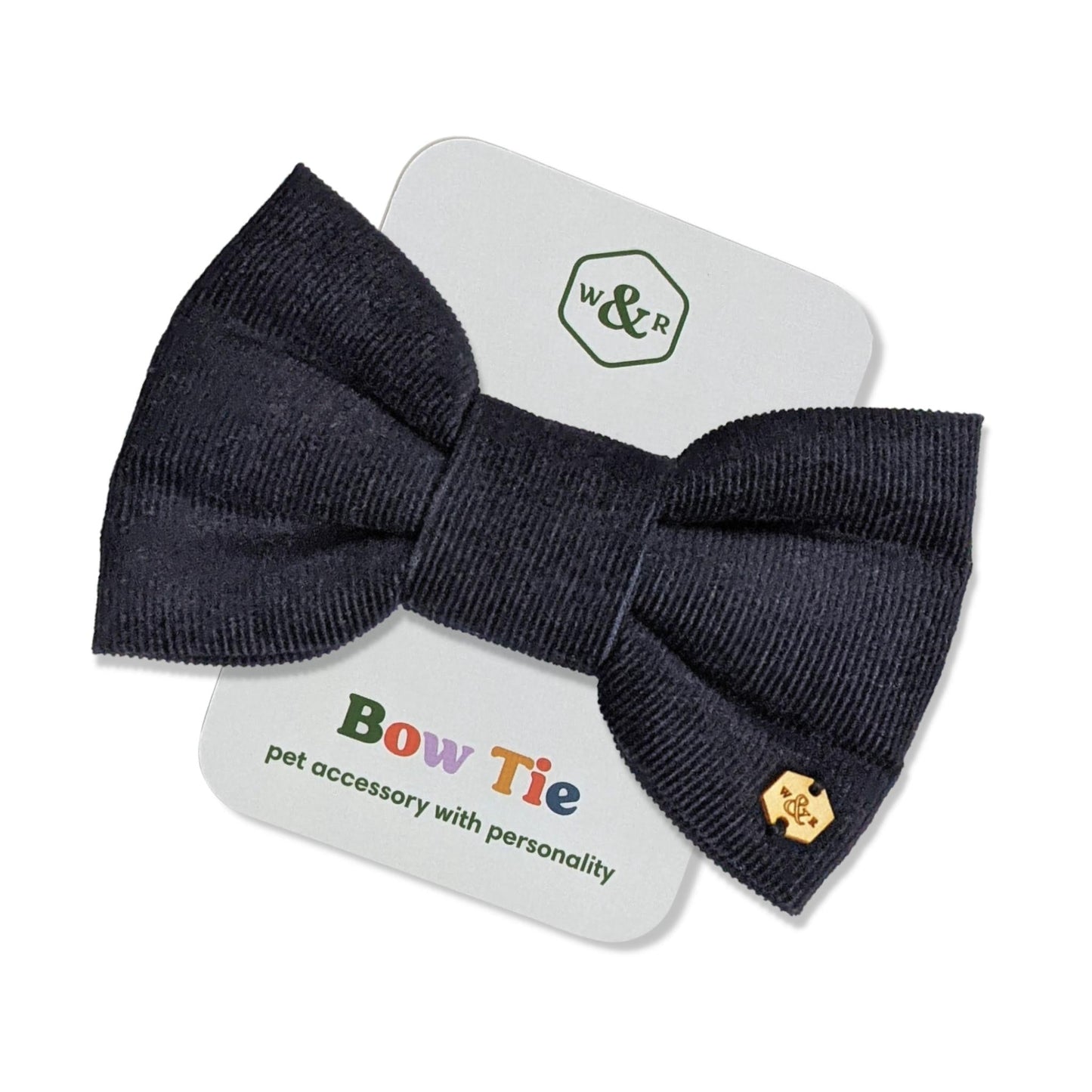 Wren & Rye Deep Navy Corduroy Dog Bow Tie
