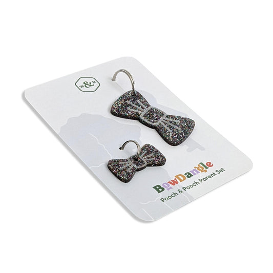 Wren & Rye Disco Rainbow Pooch & Pooch Parent BowDangle Set