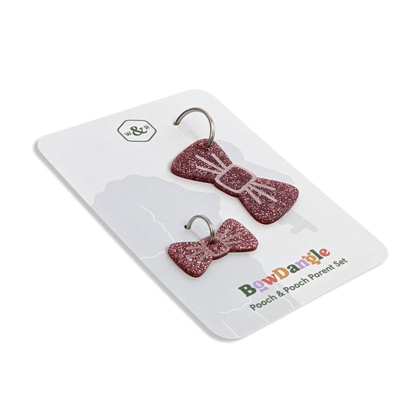 Wren & Rye Flamingo Glitter Pooch & Pooch Parent BowDangle Set