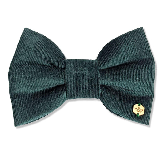 Wren & Rye Forest Green Corduroy Dog Bow Tie