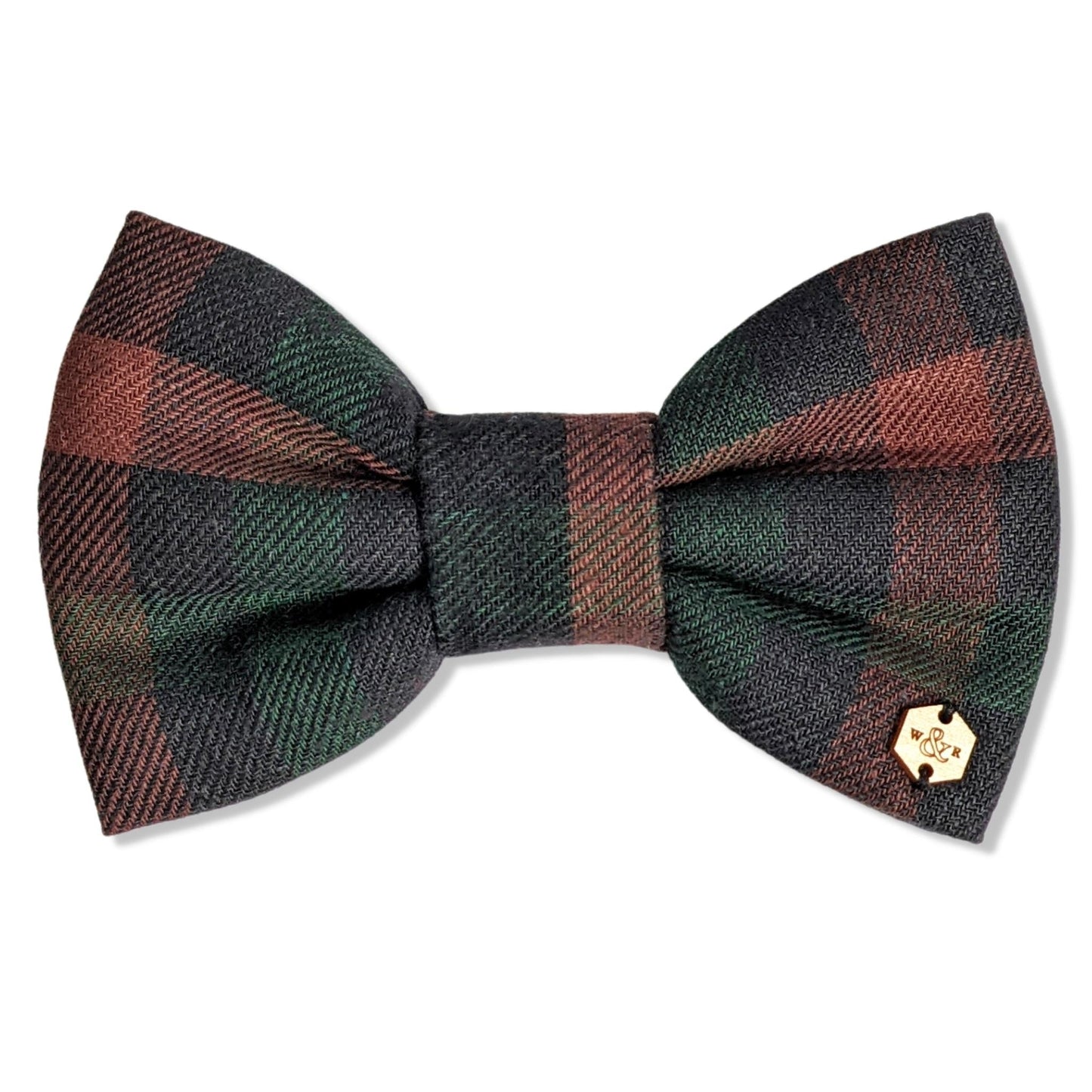 Wren & Rye Green & Brown Tartan Dog Bow Tie