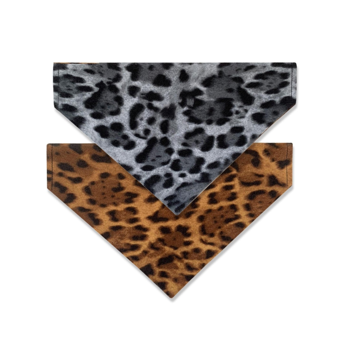 Wren & Rye Grey Tan Leopard Reversible Bandana
