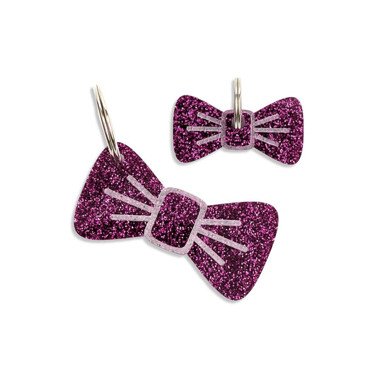 Wren & Rye Magenta Glitter Pooch & Pooch Parent BowDangle Set