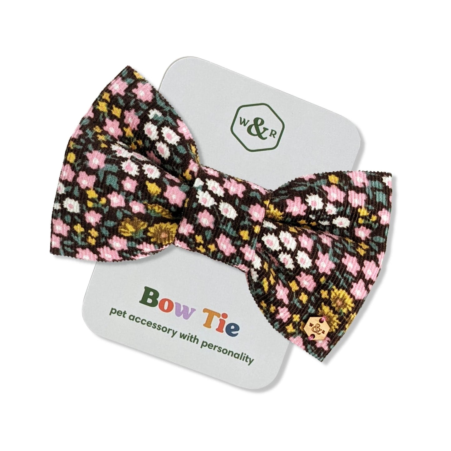 Wren & Rye Meadow Flower Corduroy Dog Bow Tie