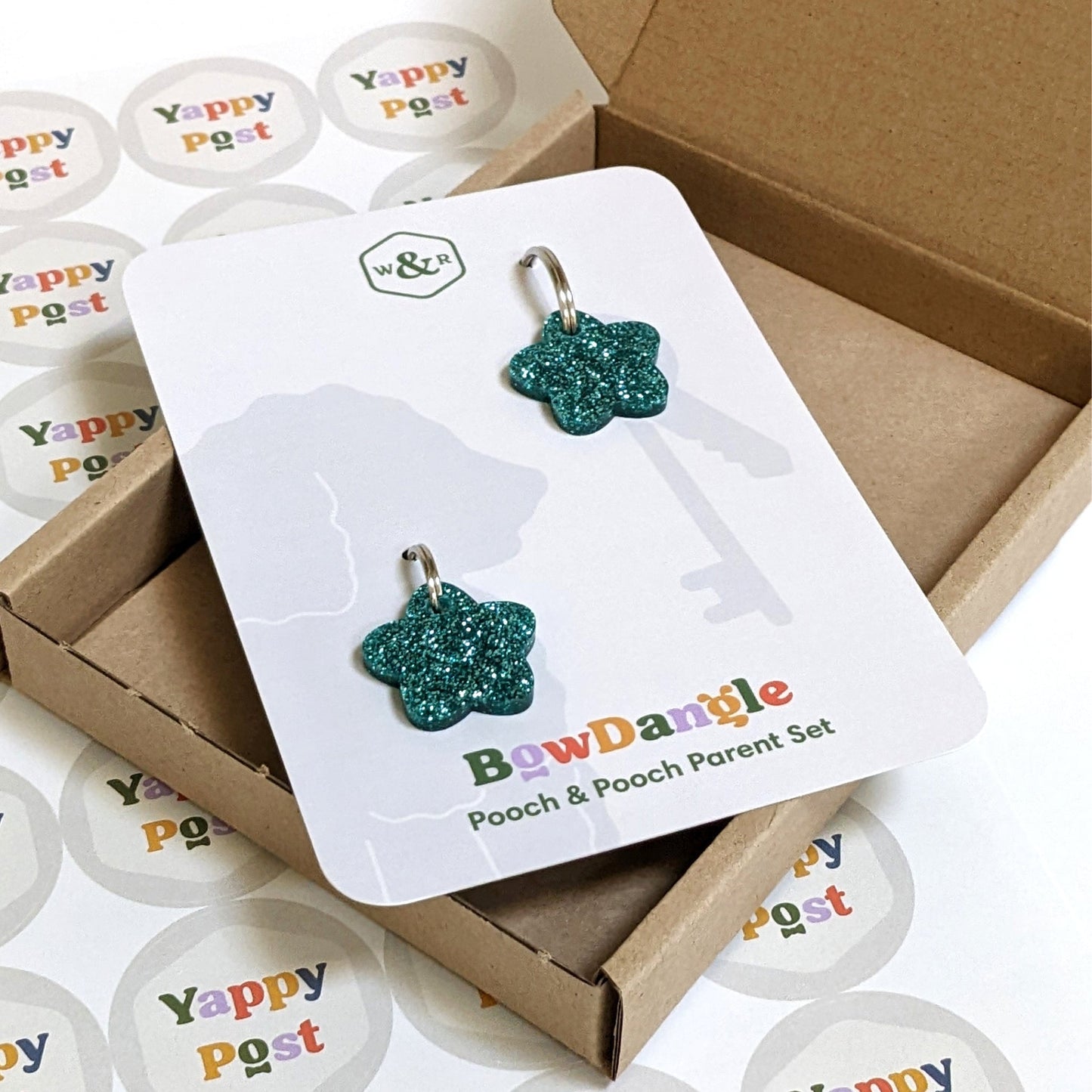 Wren & Rye Ocean Sparkle Flower Pooch & Pooch Parent DinkyDangle Set