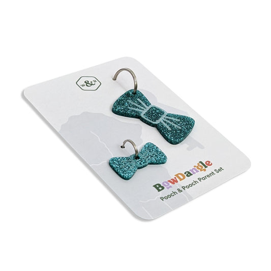 Wren & Rye Ocean Sparkle Pooch & Pooch Parent BowDangle Set