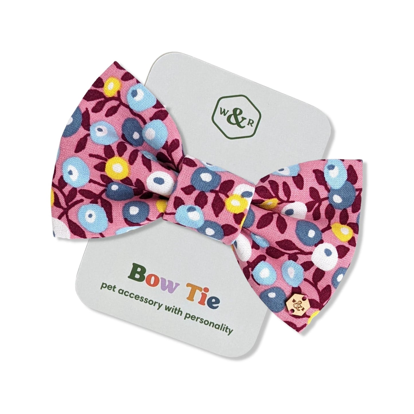 Wren & Rye Pretty Pink Floral Dog Bow Tie