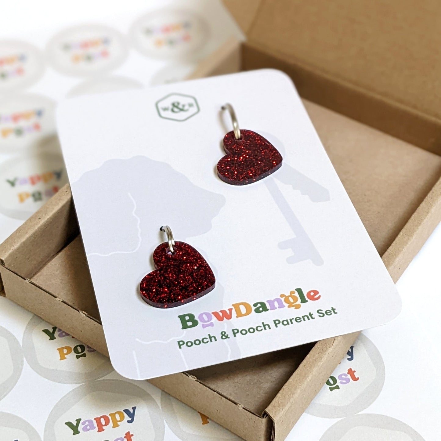 Wren & Rye Red Heart Pooch & Pooch Parent DinkyDangle Set