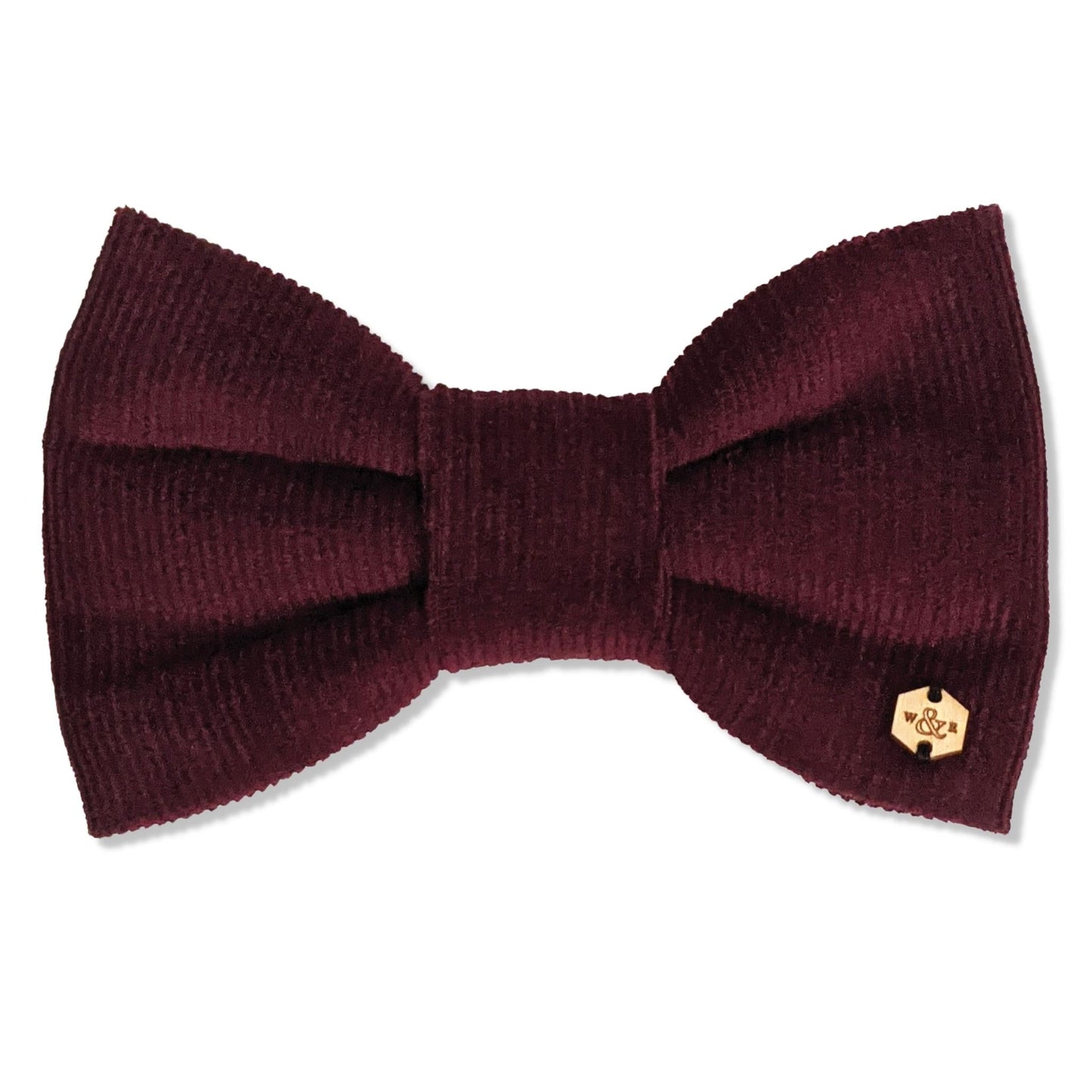 Wren & Rye Wine Corduroy Dog Bow Tie