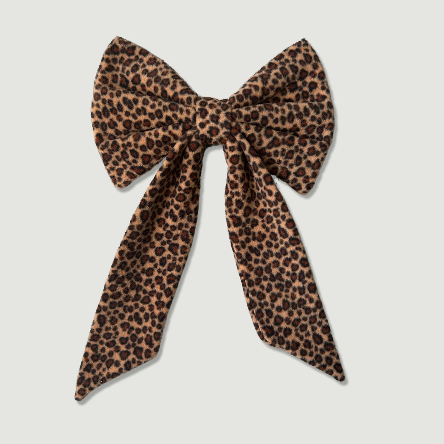 Tawny Leopard Fleece Home Decor BIG Bow