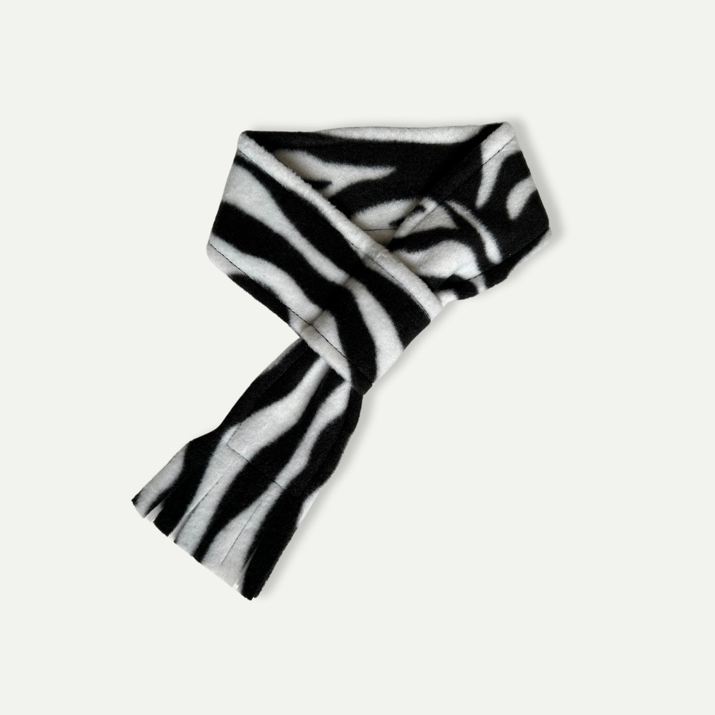 Monochrome Zebra Stripe Fleece Pet Scarf